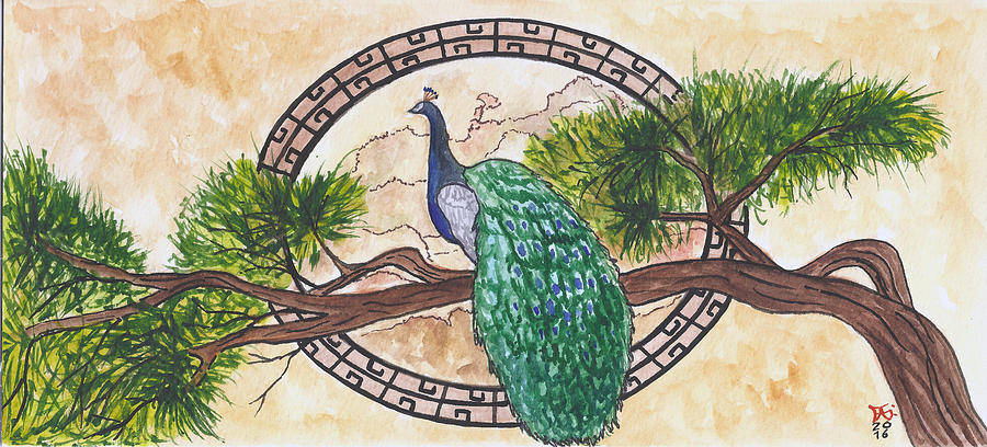 The New Age Peacock Painting by Francisco Gutierrez The New Age Peacock Painting by Francisco Gutierrez