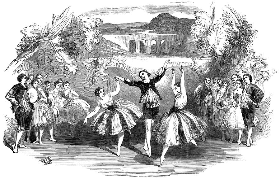 The New Ballet - Vauxhall Gardens, London (engraved illustration) Drawing by Retroimages