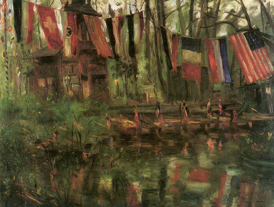 The New Lake in the Berlin Tiergarten Painting by Lovis Corinth
