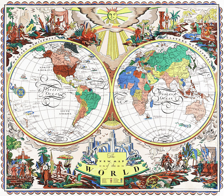 The New Map Of The World Drawing