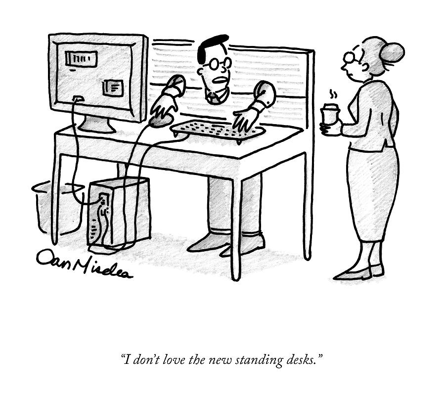 The New Standing Desks Drawing by Dan Misdea The New Standing Desks Drawing by Dan Misdea