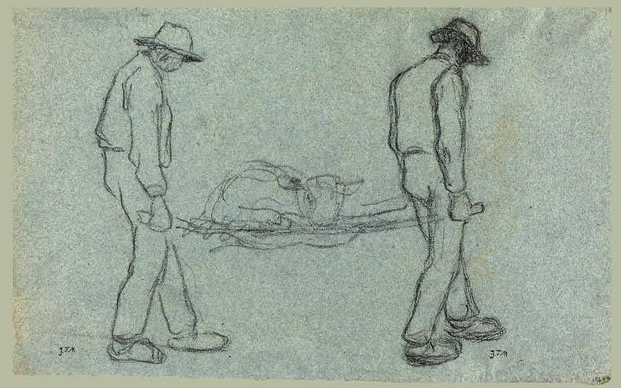 The Newborn Drawing by Jean Francois Millet