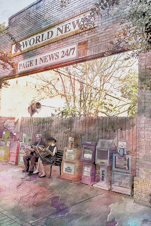 The News Stand Mixed Media by Bob Pardue The News Stand Mixed Media by Bob Pardue