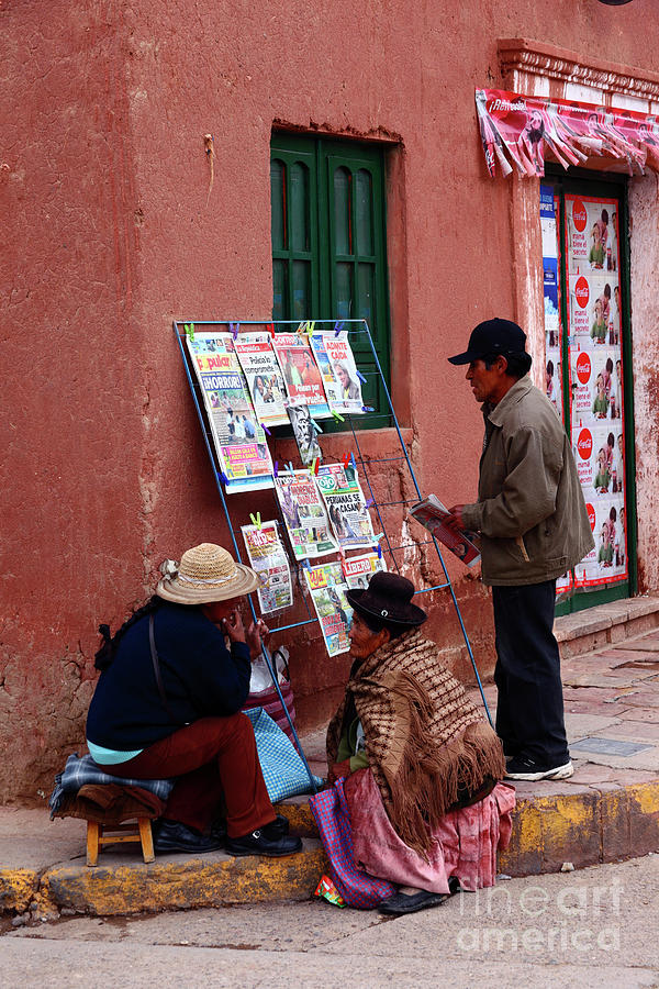 The Newsstand Lampa Peru Photograph by James Brunker