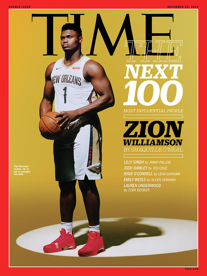 Sports Photograph - The Next 100 Most Influential People - Zion Williamson by Photograph by Scandebergs for TIME