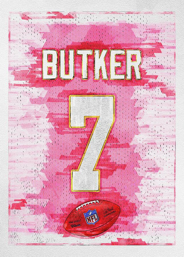 The Nfl Player Number Harrison Butker 7 Jersey Mixed Media by Miller