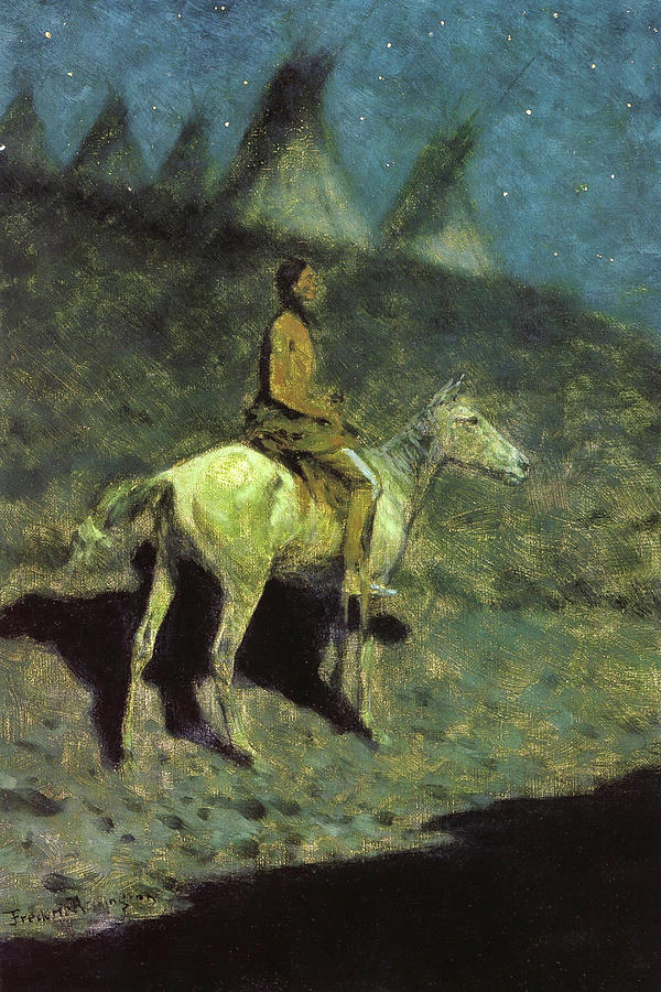 Frederic Remington Painting - The Night Rider by Frederic Remington