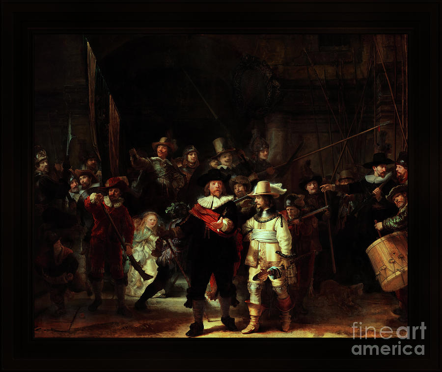 The Night Watch De Nachtwacht by Rembrandt van Rijn Old Masters Fine Art Reproduction Painting by Rolando Burbon