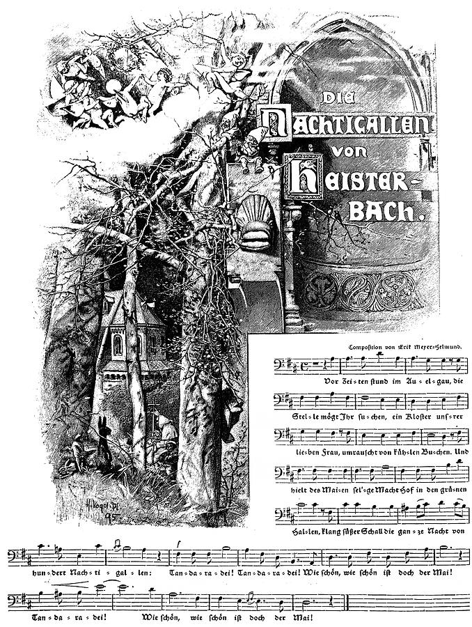 The Nightingales by Master Bach - 1896 Drawing by Maodesign