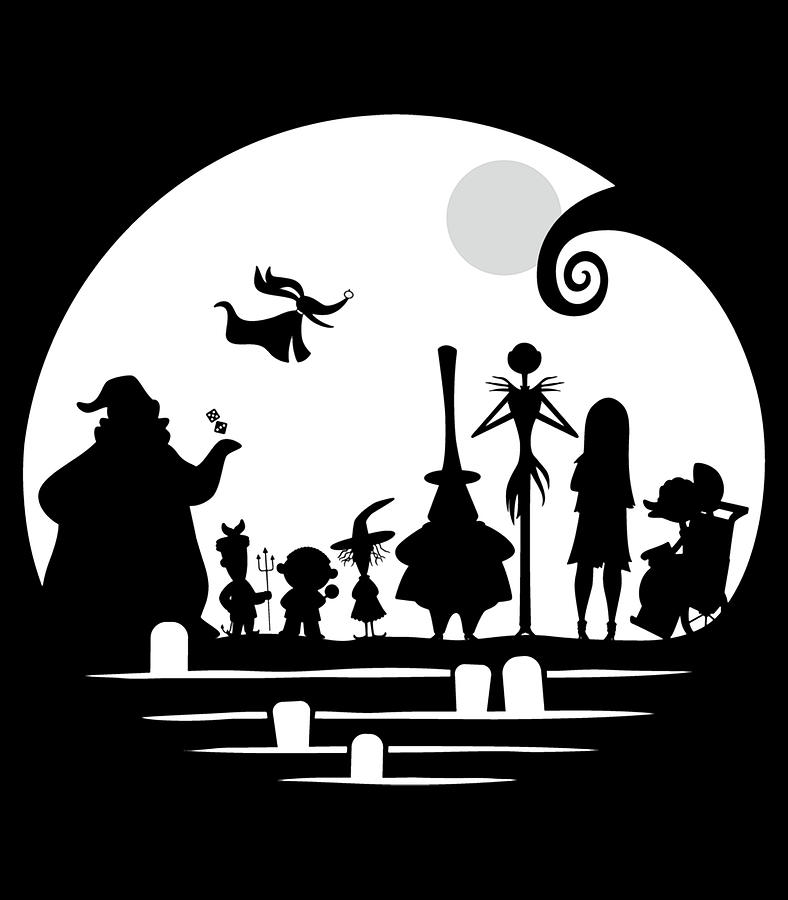 The Nightmare Before Christmas Character Silhouette Digital Art by