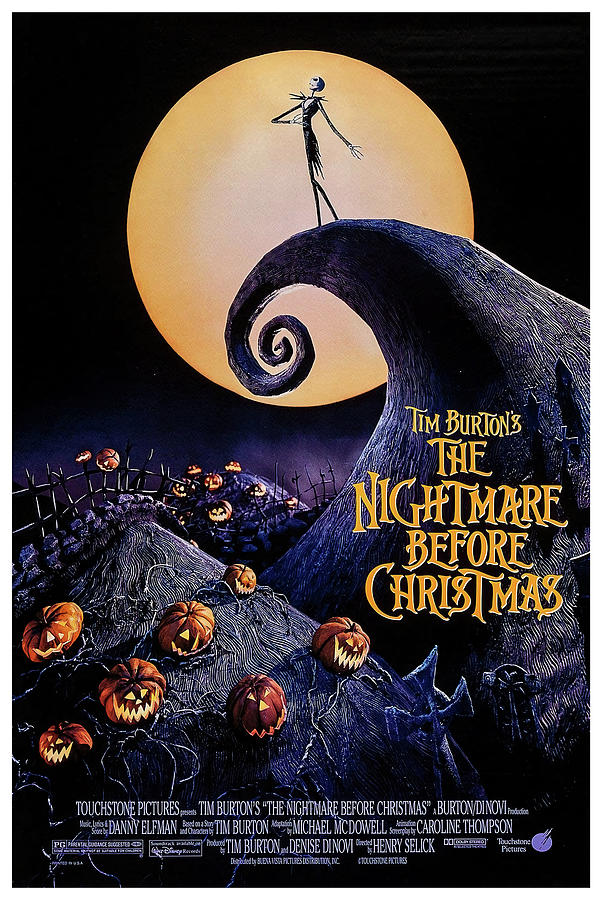 The Nightmare Before Christmas Movie Poster - Classic 90's Vintage Wall ...