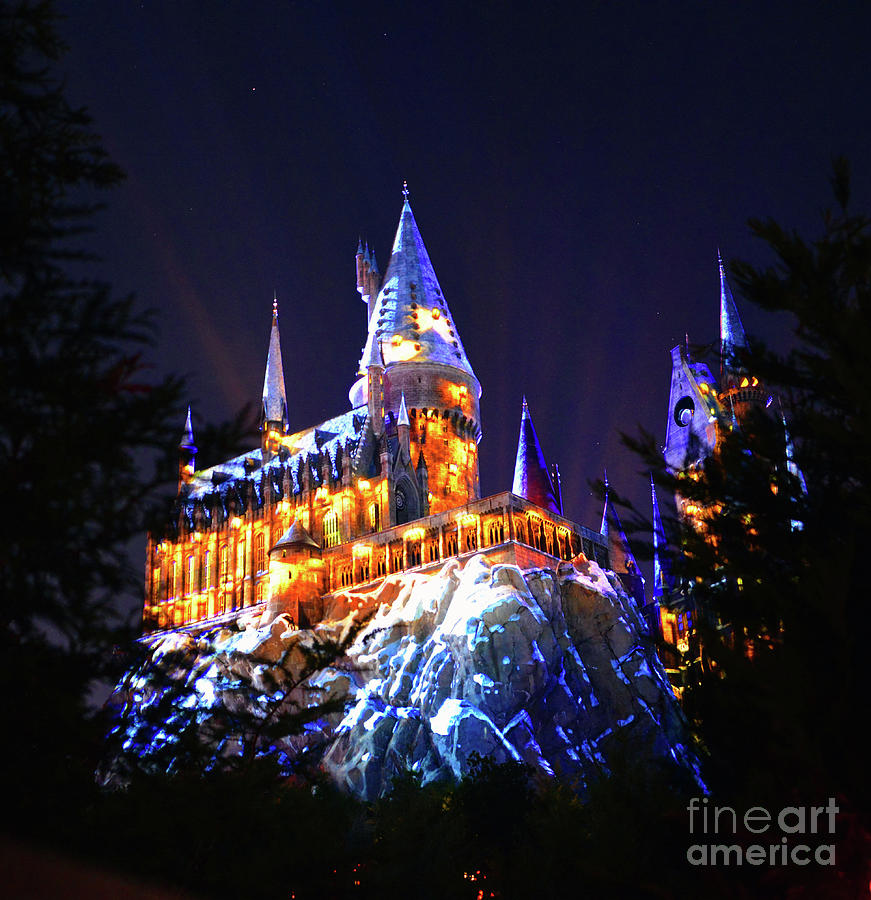 The Nighttime Lights at Hogwarts work B Photograph by David Lee Thompson