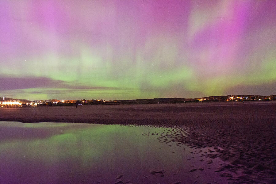 The Northern Lights from Good Harbor Beach in Gloucester MA. Aurora Borealis Photograph by Toby McGuire The Northern Lights from Good Harbor Beach in Gloucester MA. Aurora Borealis Photograph by Toby McGuire