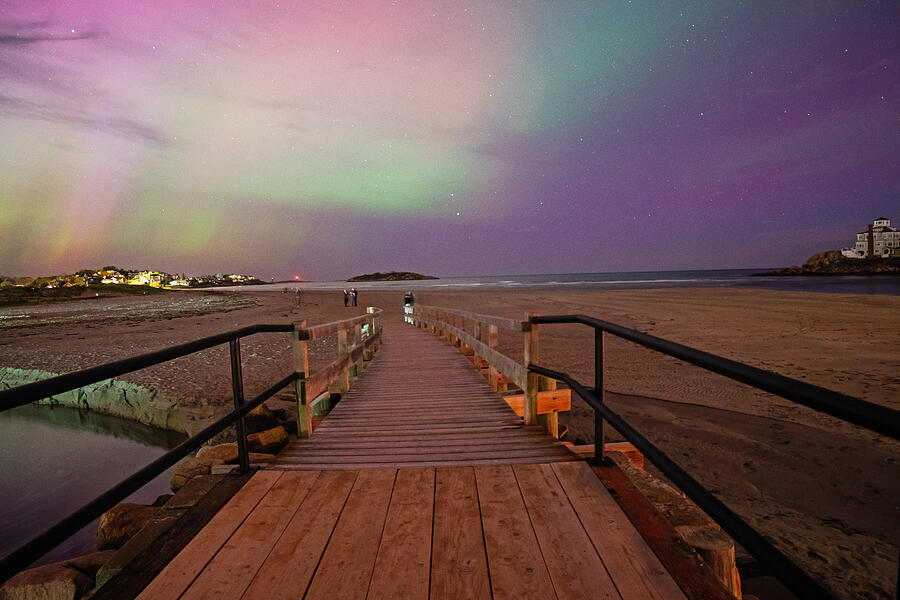 The Northern Lights over the Good Harbor Beach Footbridge Glocuester MA Photograph by Toby McGuire The Northern Lights over the Good Harbor Beach Footbridge Glocuester MA Photograph by Toby McGuire