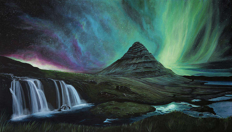 The Northern Lights Painting by Rachel Emmett