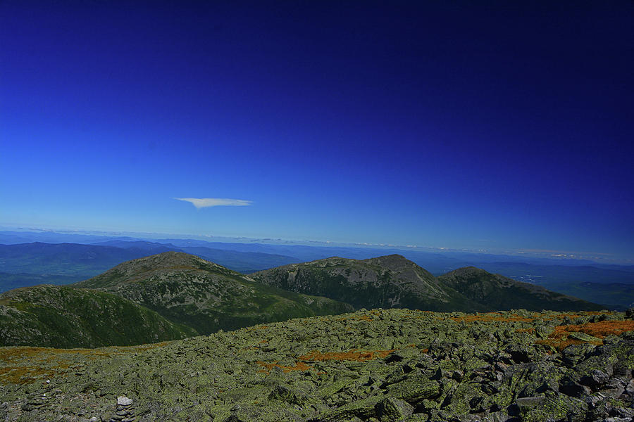 The Northern Presidential Range from the Summit of Mount Washington With Dark Blue Sky Photograph by Raymond Salani III
