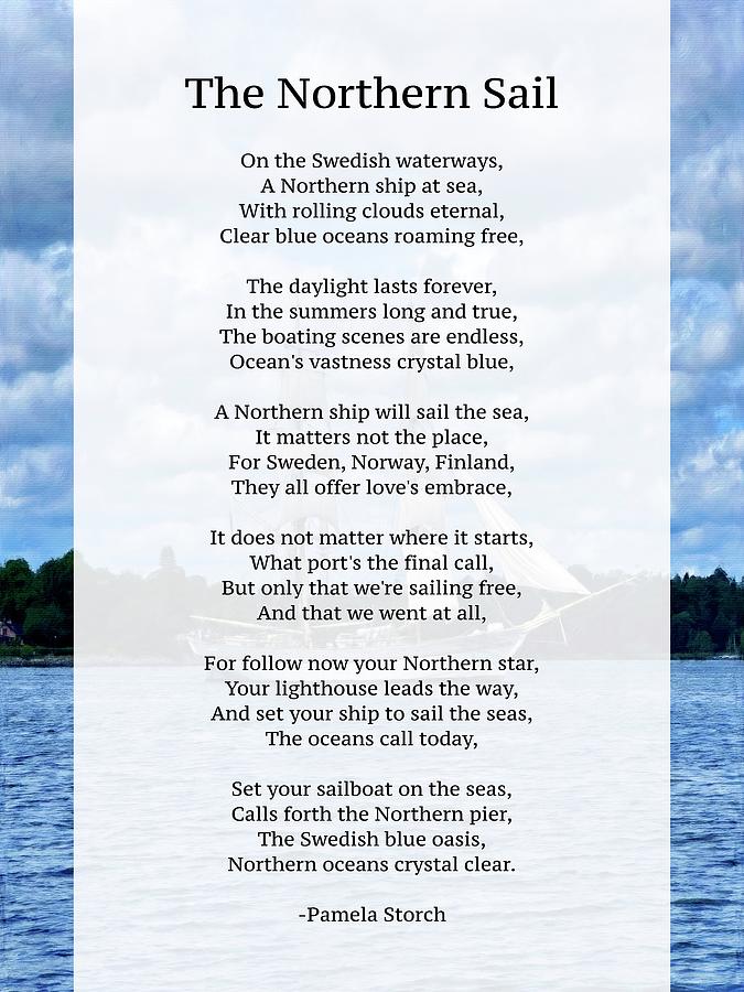 The Northern Sail Poem Digital Art by Pamela Storch - Fine Art America