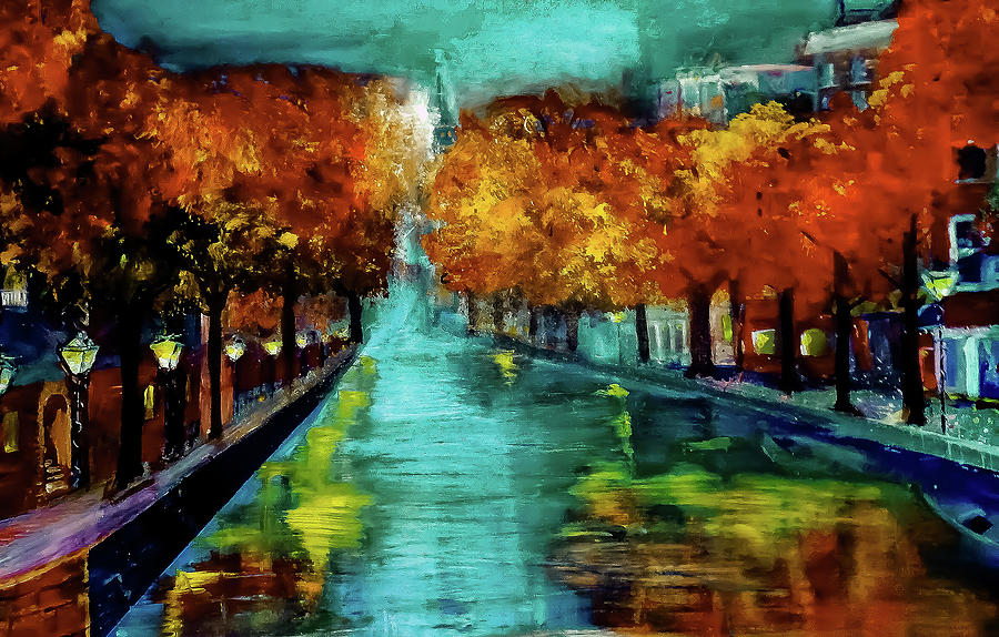The November Canal Painting by Lisa Kaiser