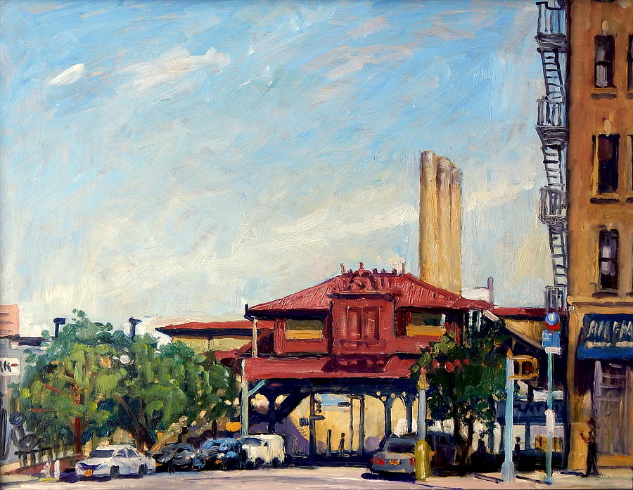 The Number One Train/ 215th Street Station NYC Painting by Thor Wickstrom