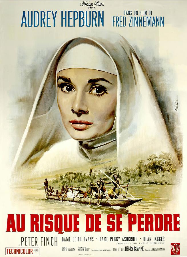 Audrey Hepburn Mixed Media - The Nuns Story,  1959 - art by Jean Mascii by Movie World Posters