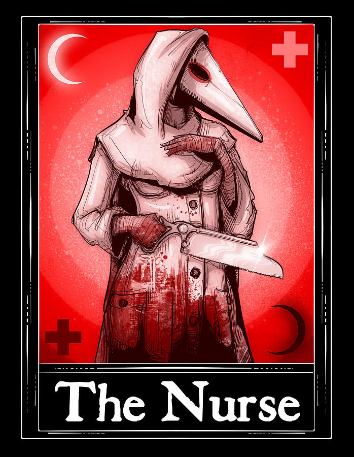 The Nurse Tarot Drawing by Ludwig Van Bacon