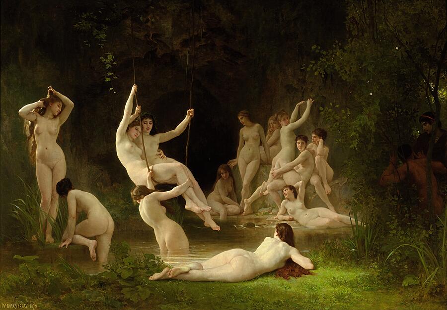 Nude Photograph - The Nymphaeum 1878 by William-Adolphe Bouguereau - Linda Howes Website