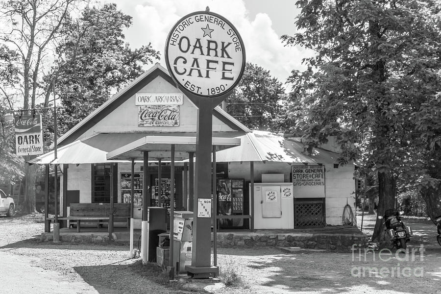 The Oark Cafe Grayscale Photograph by Jennifer White
