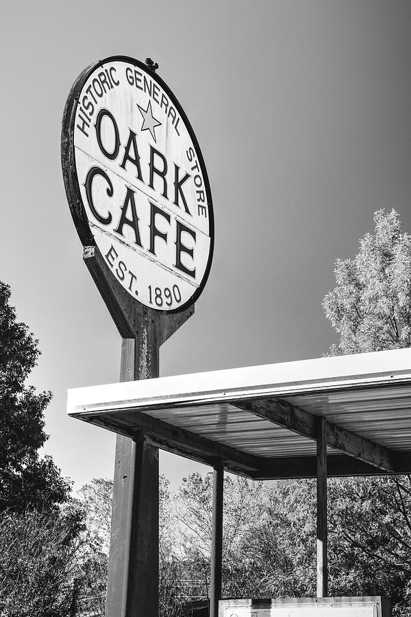 The Oark General Store Sign - Black and White Edition Photograph by Gregory Ballos