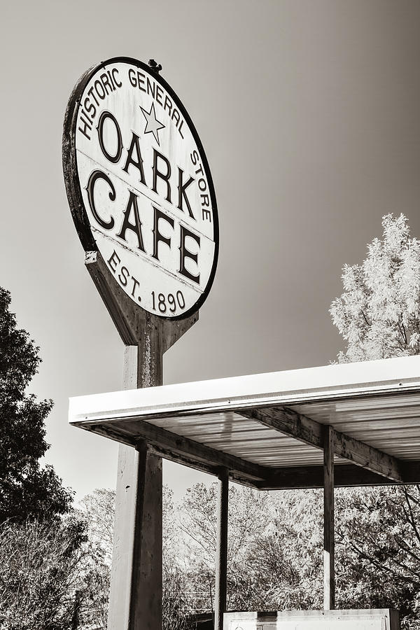 The Oark General Store Sign - Sepia Edition Photograph by Gregory Ballos