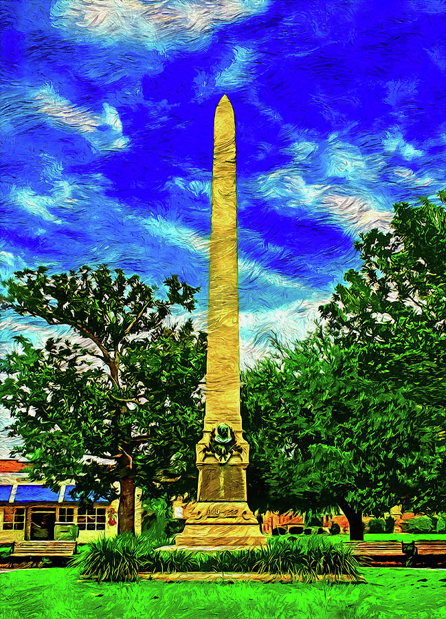 The obelisk dedicated to William Dudley Chipley in Plaza Ferdinand VII in Pensacola, Florida Digital Art by Nicko Prints
