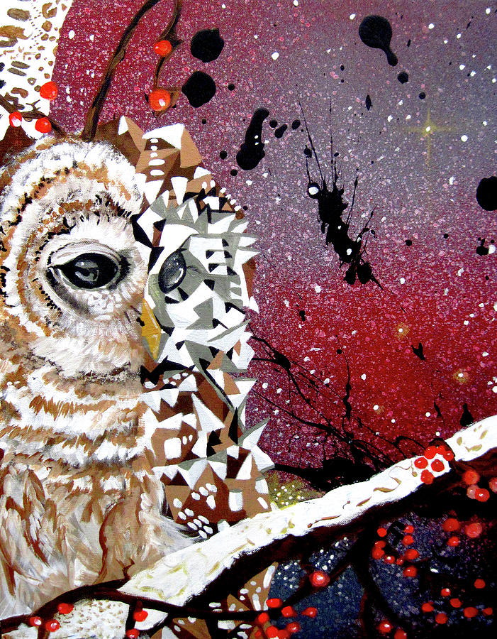 The Obstreperous Space Turf of the Oort Cloud Owl Painting by Jacob Wayne Bryner
