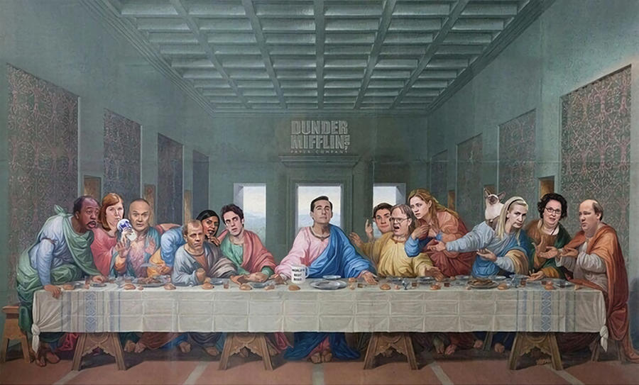 The Office The Last Supper Painting nostalgia Painting by Ward Finley ...