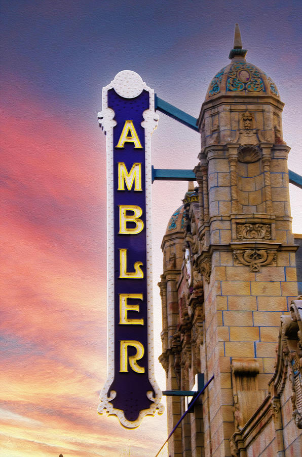 The Old Ambler Theater - Ambler Pa Rendering Digital Art by Bill Cannon