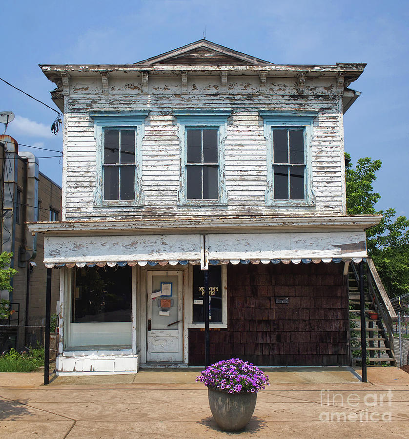 Brick Photograph - The Old Barber Shop on Main by Mark Miller