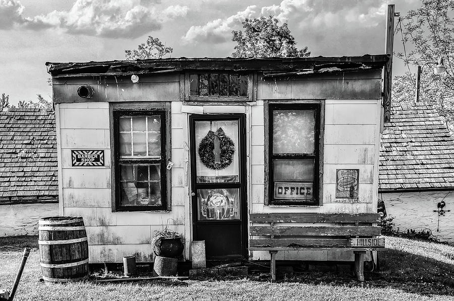 The Old Barbershop in Black and White Photograph by Bill Cannon