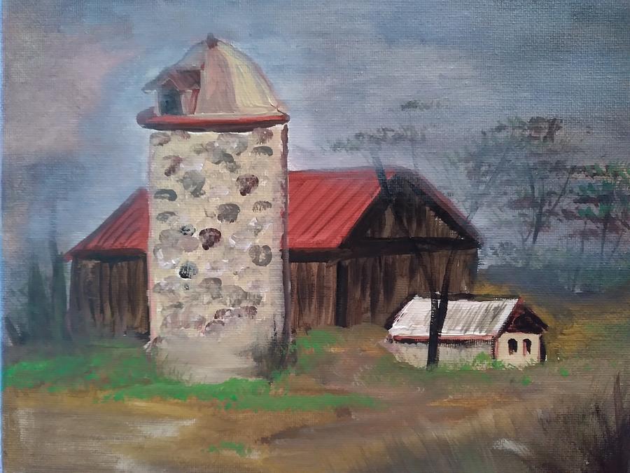 The Old Barn Painting by Barbara Fincher