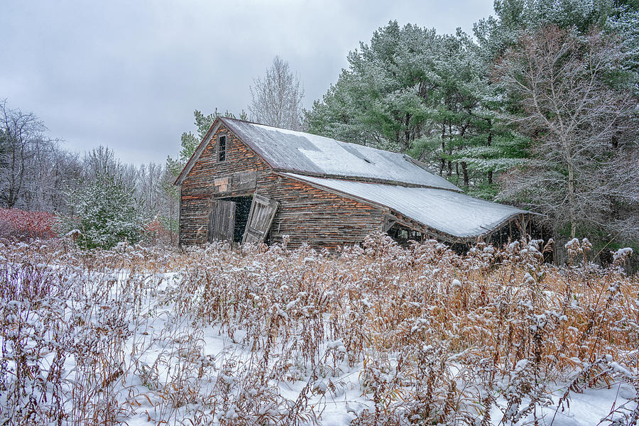 Winter Photograph - The Old Barn by Richard Plourde
