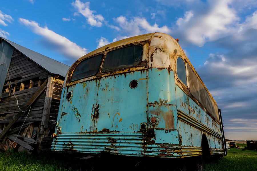 The old blue bus Photograph by Art Whitton