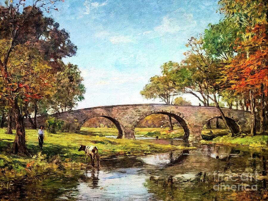 The Old Bridge by Theodore Robinson 1890 Painting by Theodore Robinson