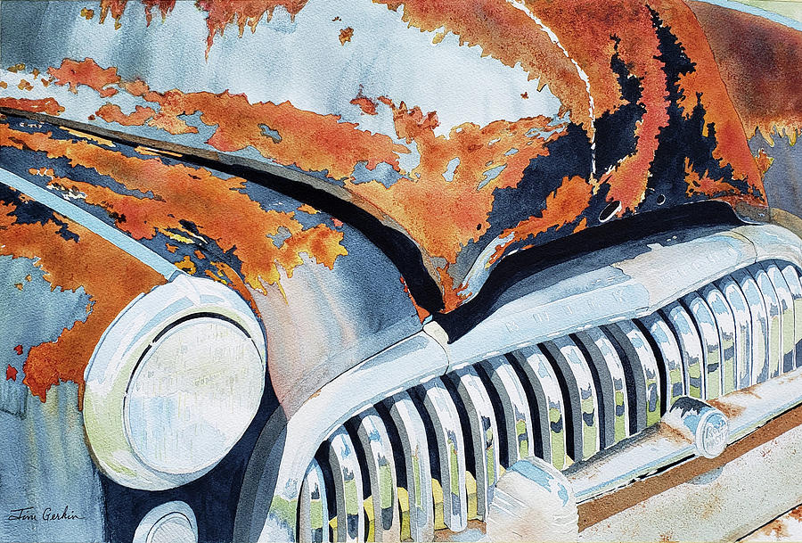 The Old Buick Painting by Jim Gerkin