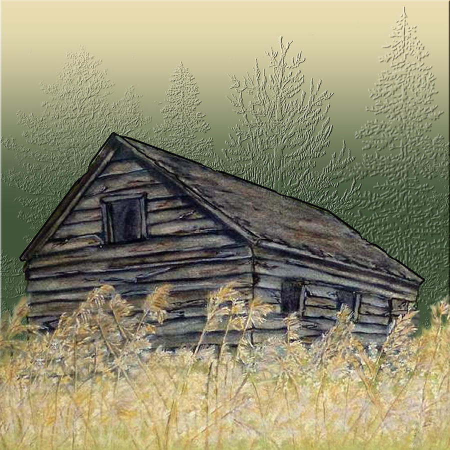 The Old Cabin Mixed Media by Kelly Mills