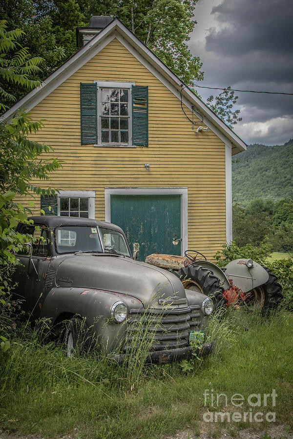 The Old Chevy and Tractor Central Vermont Photograph by Edward Fielding