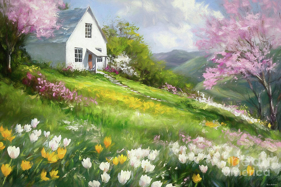 The Old Cottage On The Hill Painting by Tina LeCour The Old Cottage On The Hill Painting by Tina LeCour