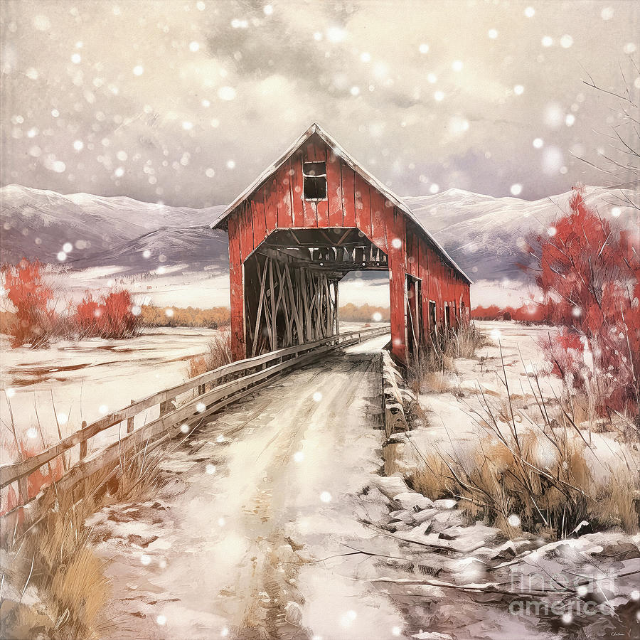 The Old Covered Bridge Painting by Tina LeCour