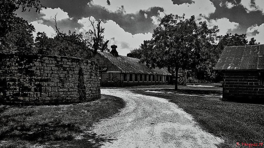 The Old Farm Martindale, Texas In BW Photograph by Rene Vasquez