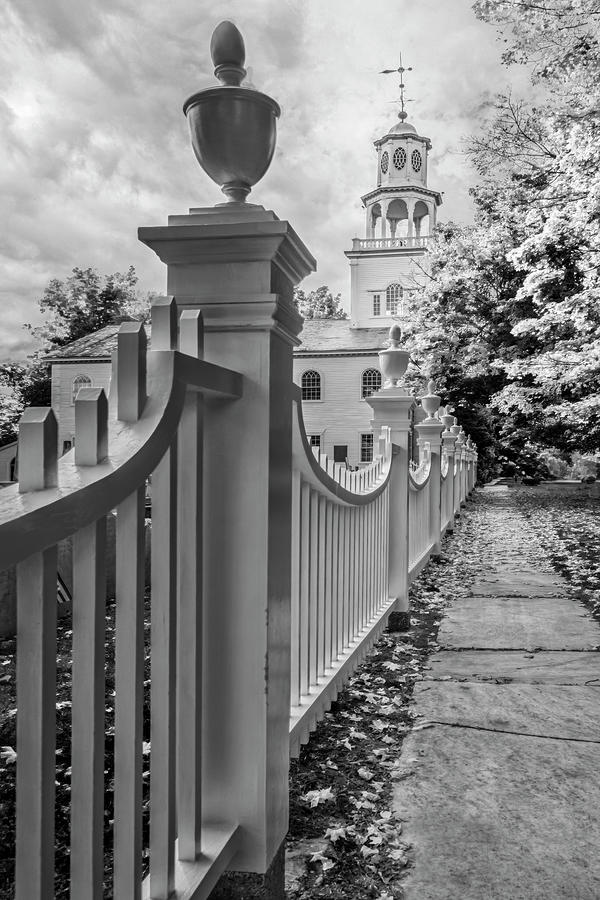 The Old First Church Bw Photograph by Susan Candelario