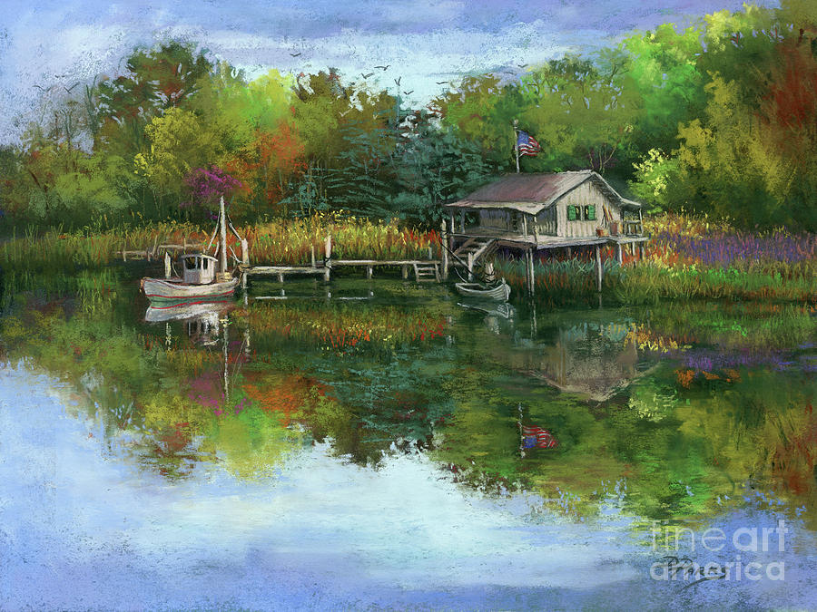 Fishing Camp Painting - The Old Fishing Camp by Dianne Parks