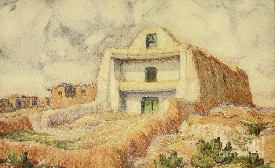 The Old Franciscan Mission At The Pueblo Of Zia P2 Drawing