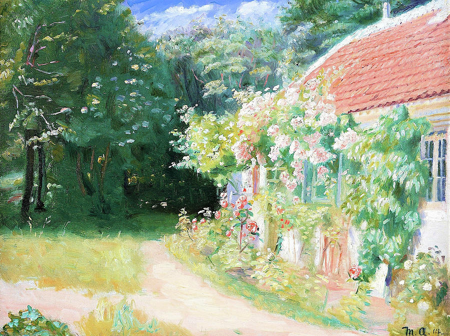 The Old Garden House, summer - Digital Remastered Edition Painting by Michael Peter Ancher