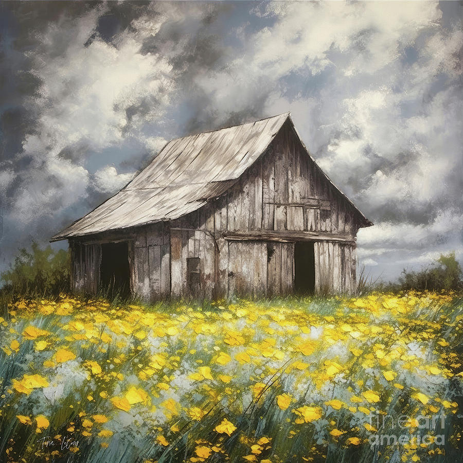 The Old Gray Barn Painting by Tina LeCour